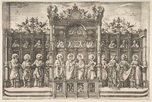 Grand stalle de chœur avec Christ bénissant la Vierge, vers 1518-20