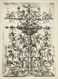 Ornement avec arabesques, 1526/30, imprimé en 1684 - Daniel Hopfer