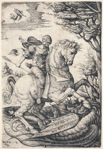 Saint Georges à cheval tuant le Dragon - Daniel Hopfer
