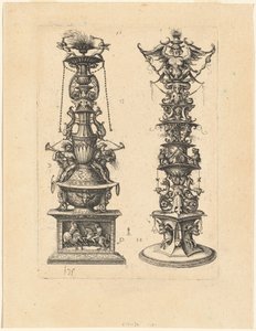 Deux Dessins de Candélabres - Daniel Hopfer