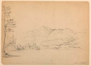 Dessin, montagne Chocorua depuis Cara