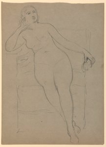 Dessin, Nu féminin assis, 1870-80 - Daniel Huntington