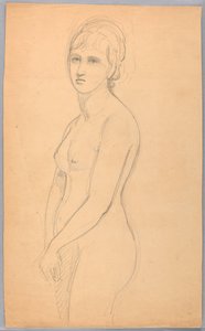 Dessin, nu féminin debout, 1860-70 - Daniel Huntington