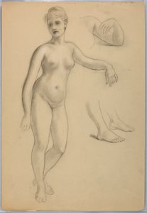 Dessin, Nu féminin debout, septembre, 1860-70 - Daniel Huntington
