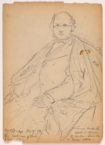Dessin, James Lenox assis, 19 février 1874 - Daniel Huntington