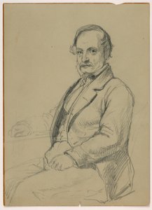 Dessin, homme assis, vers 1860 - Daniel Huntington