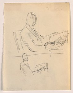 Dessin, homme assis avec un livre, 1879-86