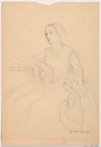 Dessin, Mme Sheppard Gandy assise ; Verso : Mme Sheppard Gandy assise, 1859 - Daniel Huntington