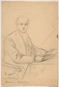 Dessin, Robert Lenox assis à un bureau pour la Chambre de commerce Portrait, 1865 - Daniel Huntington