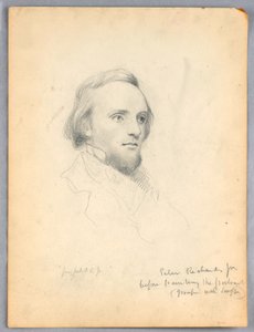 Dessin, Esquisse de la tête de Peter Richards pour son portrait, 1849 - Daniel Huntington