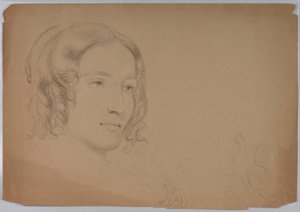 Dessin, Esquisses de têtes de femmes, années 1840 - Daniel Huntington