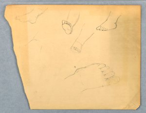 Dessin, études du pied gauche d