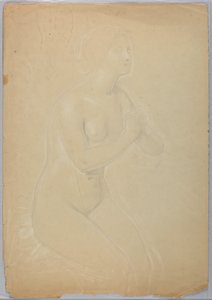Dessin, étude pour "Une Madeleine", F, 1852 - Daniel Huntington