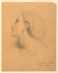Dessin, étude pour "Grape Gatherers", juillet 1855 - Daniel Huntington