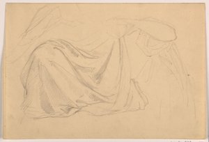 Dessin, étude pour "Justice et Paix :, draperie, 1878-86 - Daniel Huntington