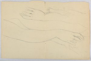 Dessin, étude pour " Martha Washing ", 20 décembre 1878 - Daniel Huntington