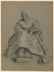 Dessin, étude pour la "Réception de Martha Washington", 1860 - Daniel Huntington