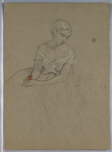 Dessin, étude pour la "Réception de Martha Washington", 1860 - Daniel Huntington