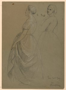 Dessin, étude pour "La réception de Martha Washington", 1860 - Daniel Huntington