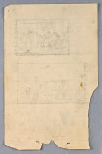 Dessin, étude pour le "Groupe scientifique", 1858 - Daniel Huntington