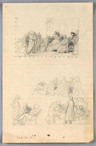 Dessin, étude pour le "Groupe scientifique", 1858 - Daniel Huntington