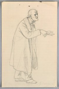 Dessin, étude pour le "Groupe scientifique", 1858 - Daniel Huntington