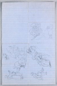 Dessin, étude pour le "Groupe scientifique", 1858 - Daniel Huntington