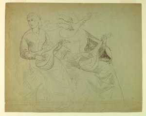 Dessin, étude pour "Titian Showing", 1871-72 - Daniel Huntington