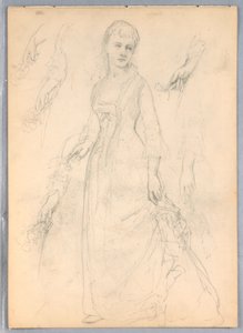 Dessin, étude pour "Titian Showing", 1872 - Daniel Huntington