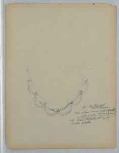 Dessin, étude du collier dans le portrait de Mme George Lewis, fin du XIXe siècle