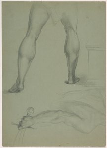 Dessin, deux études anatomiques, vers 1850 - Daniel Huntington