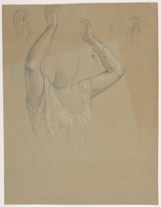 Dessin, Femme aux mains levées A, 1844-45