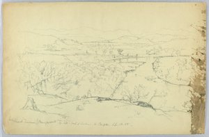 Vue vers la Franconie et la rivière Pemigewasset depuis la colline au sud de Sanborn - W. Campton - Daniel Huntington