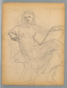 Esquisse de femme assise pour le tympan de la National Academy of Design - Daniel Huntington