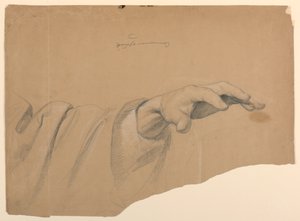 Étude de la main gauche pour "Communion des malades" - Daniel Huntington