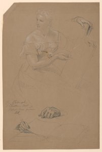 Étude de femme pour "Philosophie et Art chrétien" - Daniel Huntington