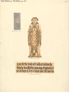 Plaque de laiton pour John Stockton, église de West Wickham - Daniel Lysons