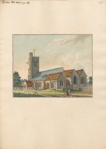 Cimetière de Heston avec un artiste esquissant les pierres tombales - Daniel Lysons