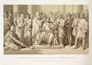 Couronnement de Harold, roi des Anglo-Saxons, gravé par W. Ridgeway - Daniel Maclise
