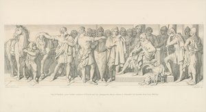Guy de Ponthieu donne une nouvelle audience à Harold et ses compagnons, dont la libération est demandée par des hérauts du duc Guillaume - Daniel Maclise