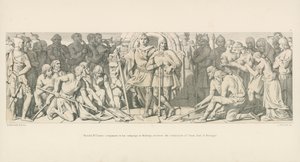 Harold, compagnon de Guillaume dans sa campagne en Bretagne, reçoit la soumission de Conan, comte de Bretagne - Daniel Maclise