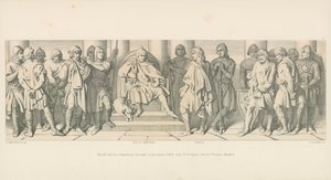 Harold et ses compagnons, amenés comme prisonniers devant Guy de Ponthieu et ses chevaliers normands - Daniel Maclise
