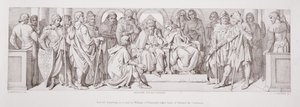 Harold, partant en visite chez Guillaume de Normandie, prend congé d