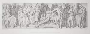 Le serment de fidélité de Harold à Guillaume, prêté sur les reliques cachées des saints, de 