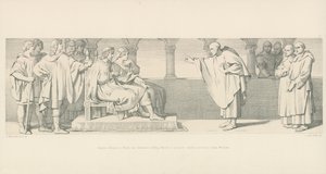Hugues Maigrot, un moine, a audience du roi Harold, pour proposer des conditions du duc Guillaume - Daniel Maclise