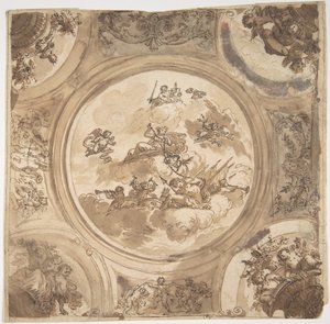 Conception de plafond avec une allégorie de la victoire, n.d.