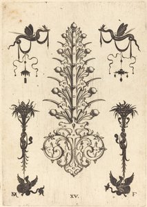 Broche en forme de jacinthe avec serpents ailés en haut et animaux ailés en bas - Daniel Mignot