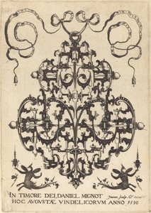 Page de titre : Grand pendentif, deux figures imaginaires ailées en bas - Daniel Mignot