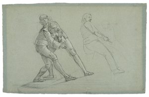Étude pour Le Siège de Gibraltar (Étude de Figures Tirant sur une Corde), 1785-1786