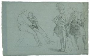 Étude pour Le Siège de Gibraltar (Étude du Lieutenant Colonel Lindsay et Figures Tirant sur une Corde), c. 1786-1787 - Daniel Mytens